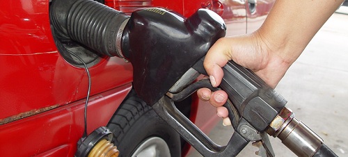 filling up gas in a car